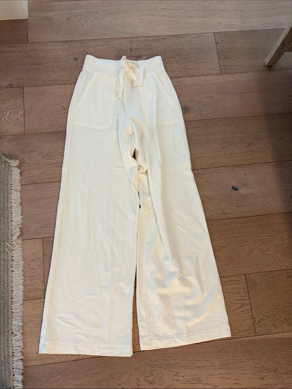 Z Supply Cream Wide Leg Drawstring Lounge Pants